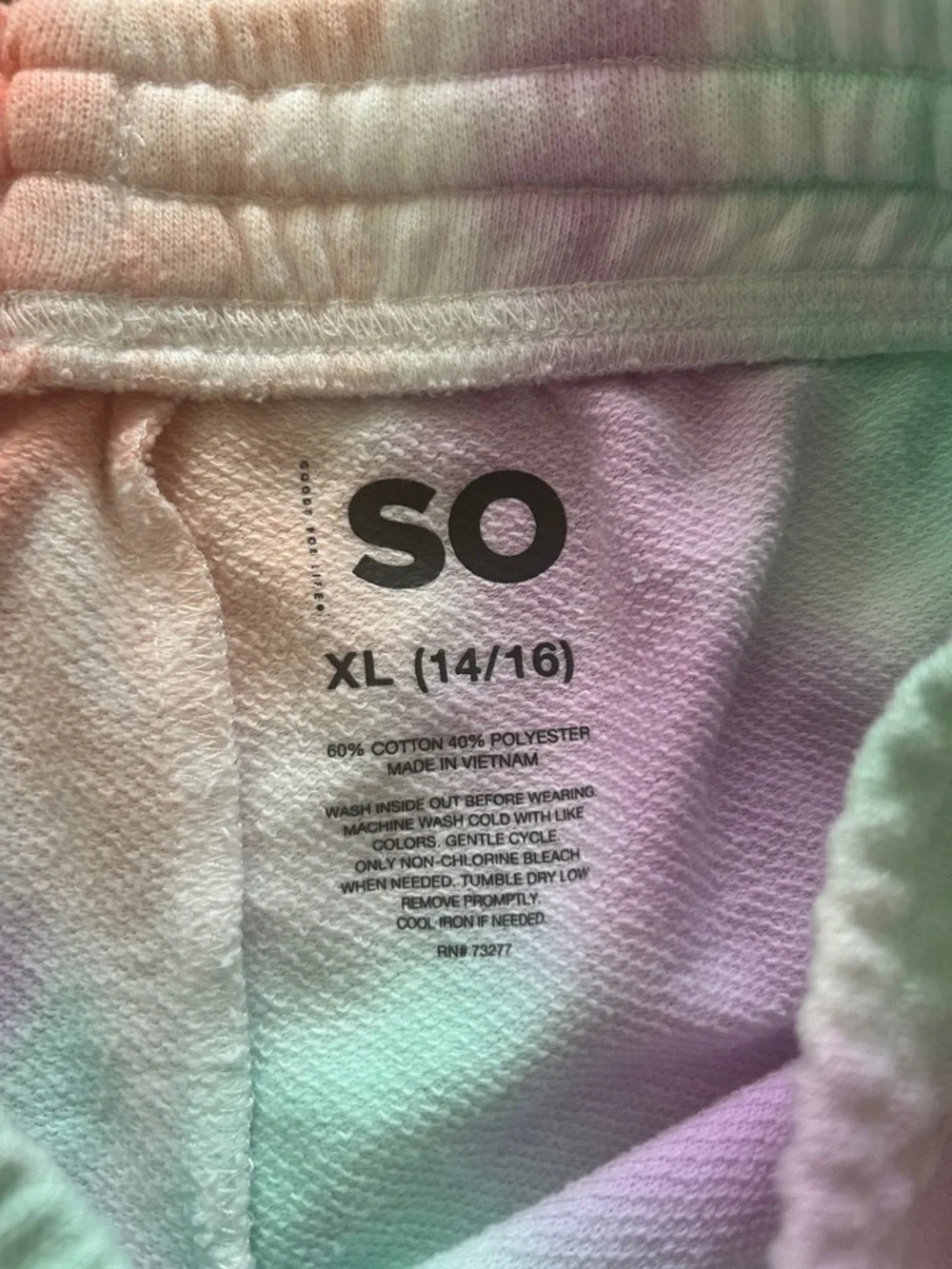 SO Girls Cotton Shorts Tie Dye Size XL (14/16)